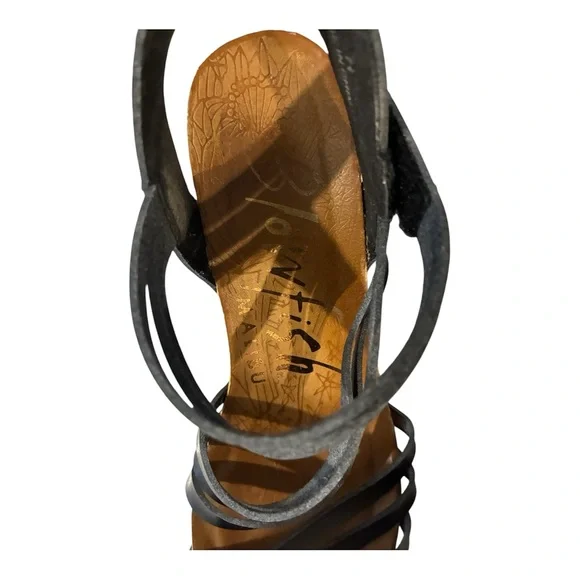 Blowfish Black Wedge Strappy Sandals 7.5 - Picture 5 of 5